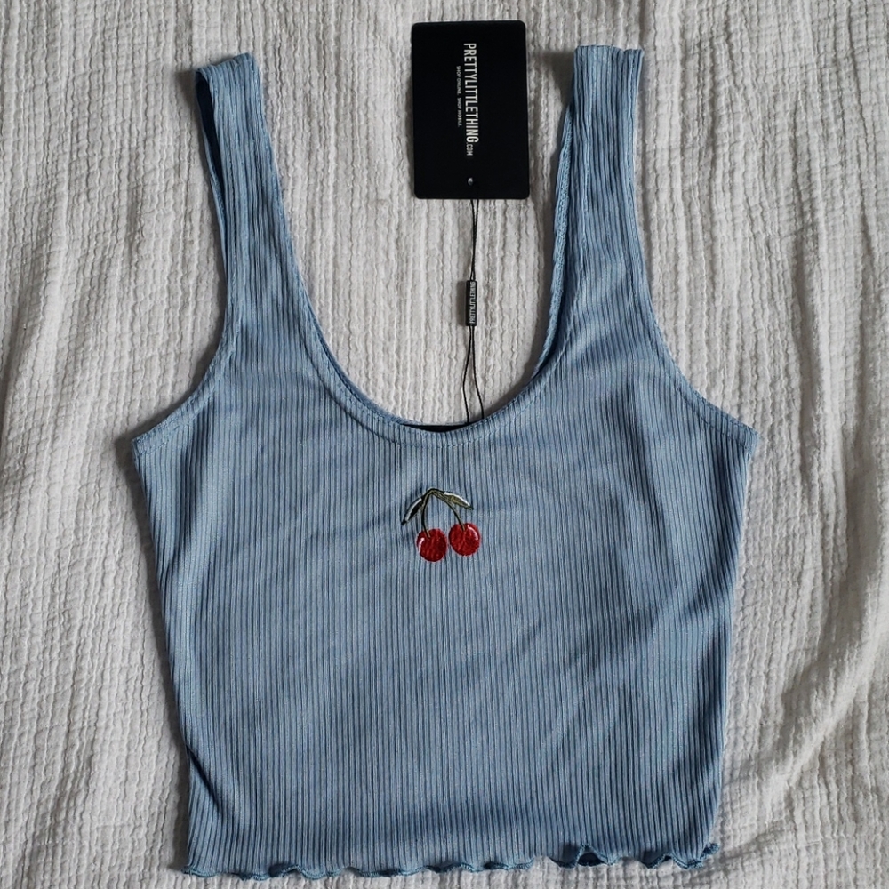 Blue cherry tank top